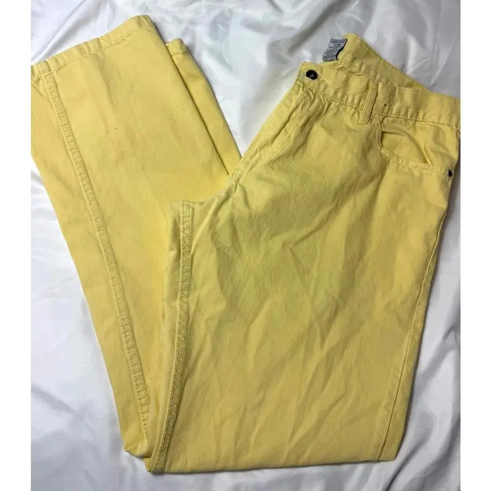 Rocawear Jeans Mens Light Yellow Washed Straight Fit Cotton Size W40